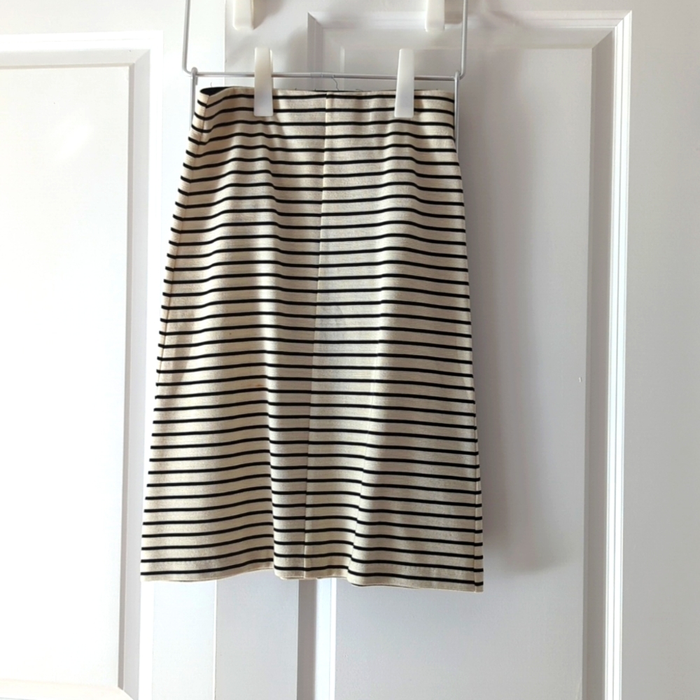 Striped midi A line skirt